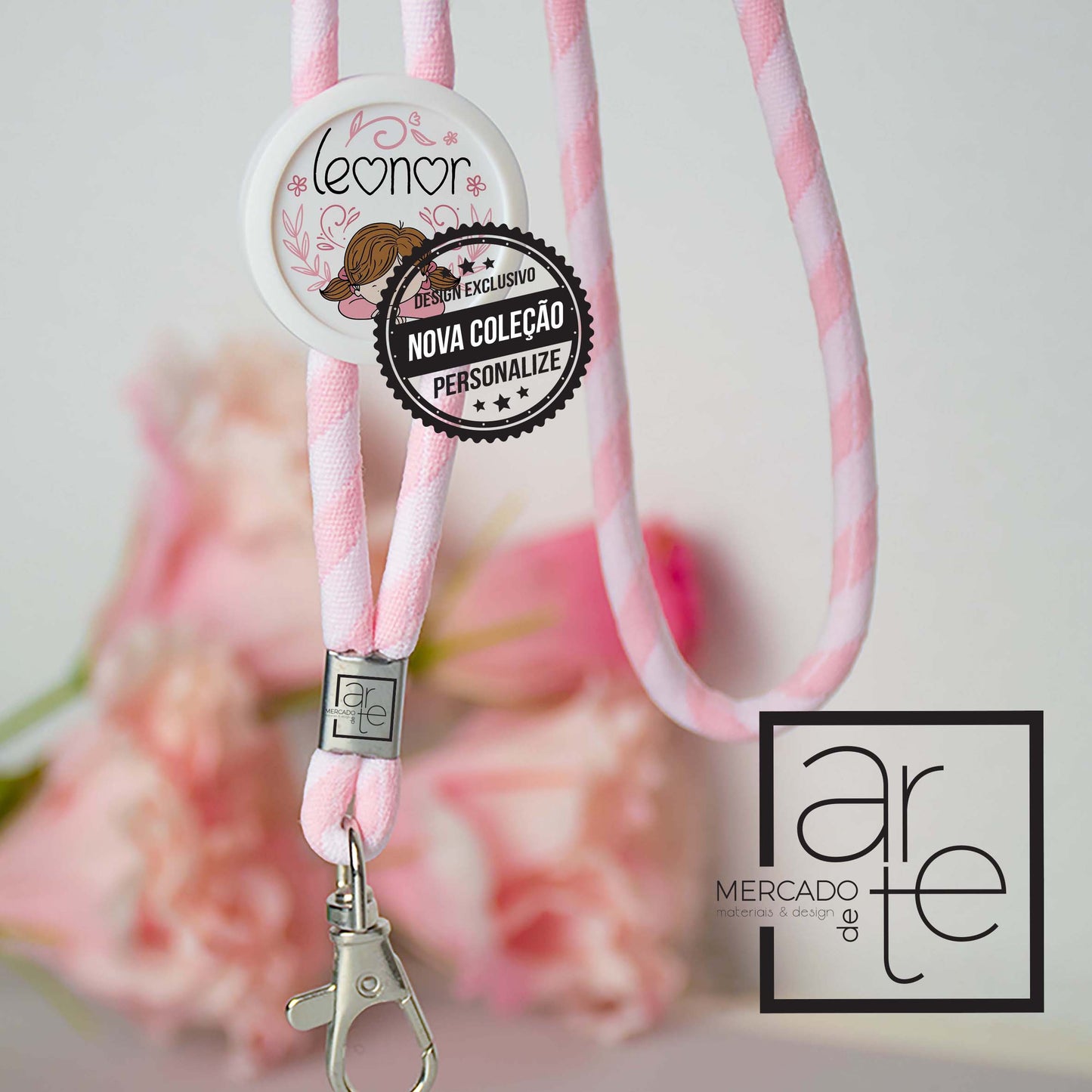 Fitas de pescoço com nome e menino ou menina...