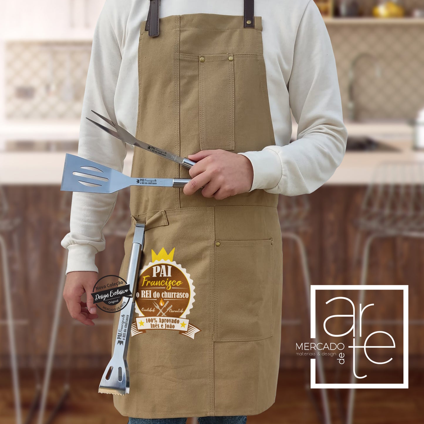 KIT " Pai - Rei do churrasco"