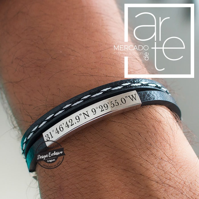 Pulseira dupla " coordenadas "