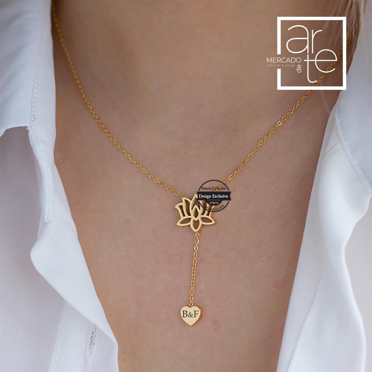 Fio flor de lotus "iniciais"