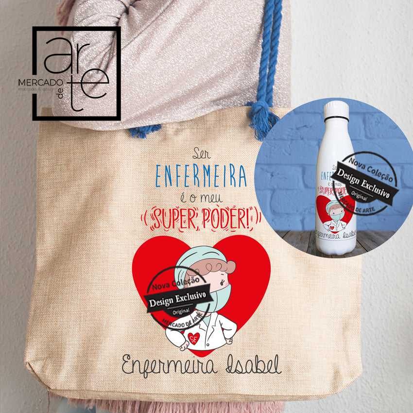 Saco de tecido e/ou Garrafa "Super poder"