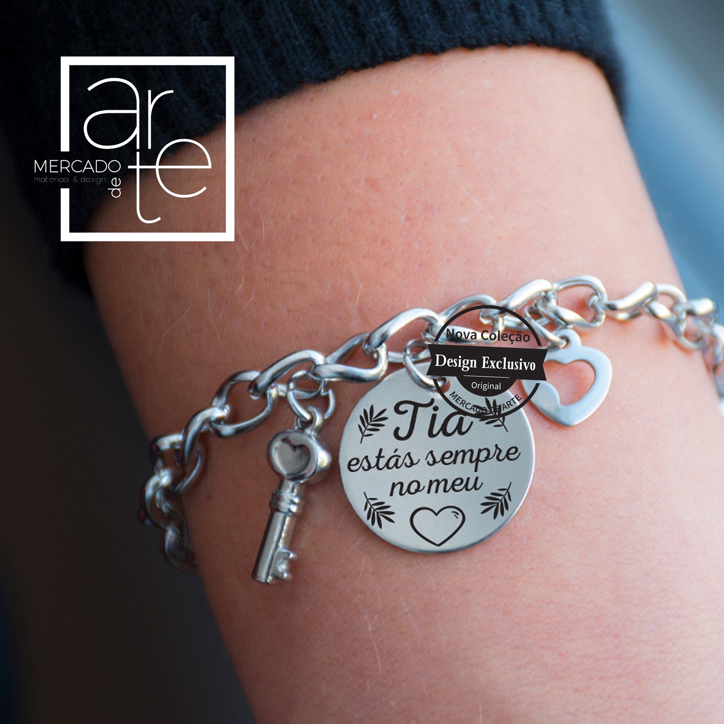 Pulseira " Tia estás sempre no meu coração"