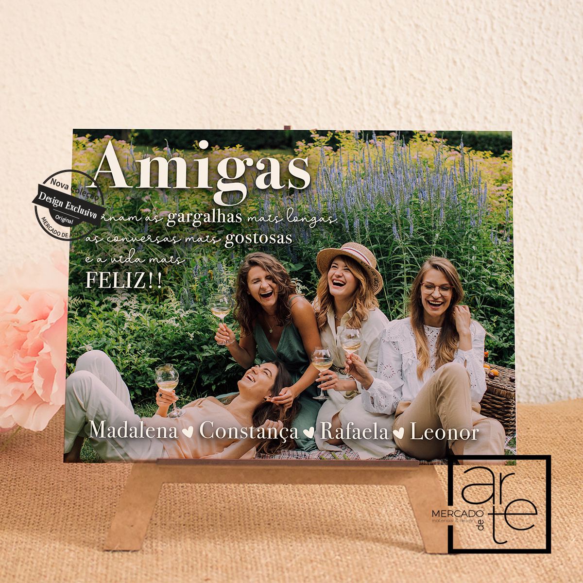 Moldura azulejo com suporte "Amigas"