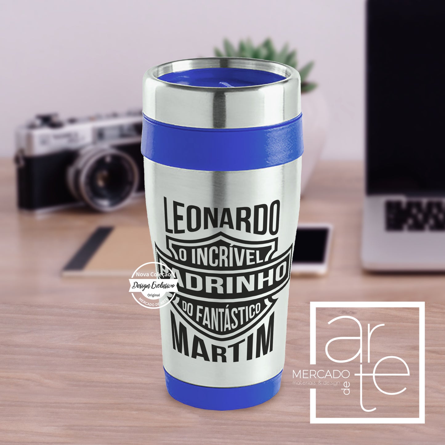 Copo térmico " O incrível padrinho" em aço inoxidável