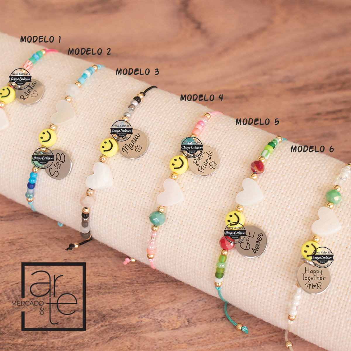 Pulseiras ajustáveis "summer smile"