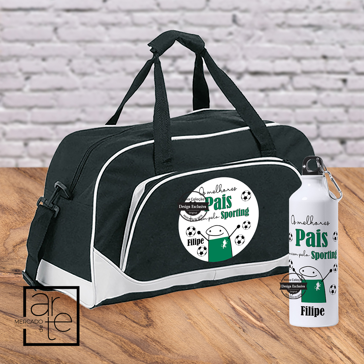 " Os melhores Pais torcem pelo..." Mais uma novidade fantástica da nossa loja! Para os mais desportistas mala desporto com opção de conjunto com garrafa com tema de clubes . Vendido em conjunto ou separado. Pode personalizar como desejar. REF:MA-PAI147