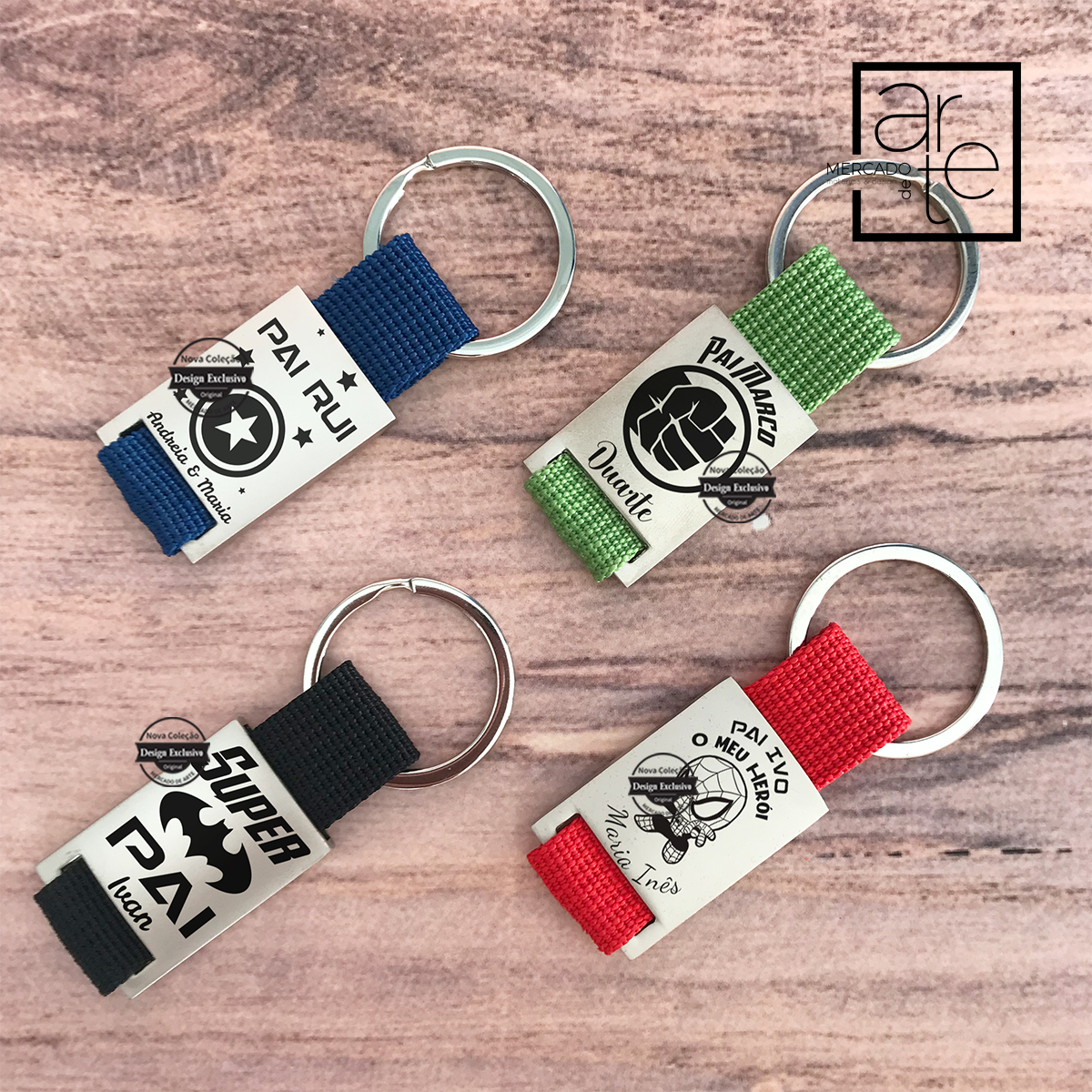 Dia do pai! Porta-chaves nylon, um ótimo presente para usar no dia a dia! Escolha o seu modelo preferido e personalize com pequena frase que desejar.