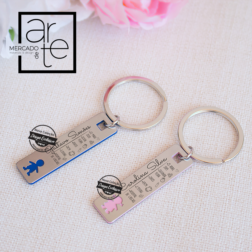 Porta-chaves "Dados de nascimento"