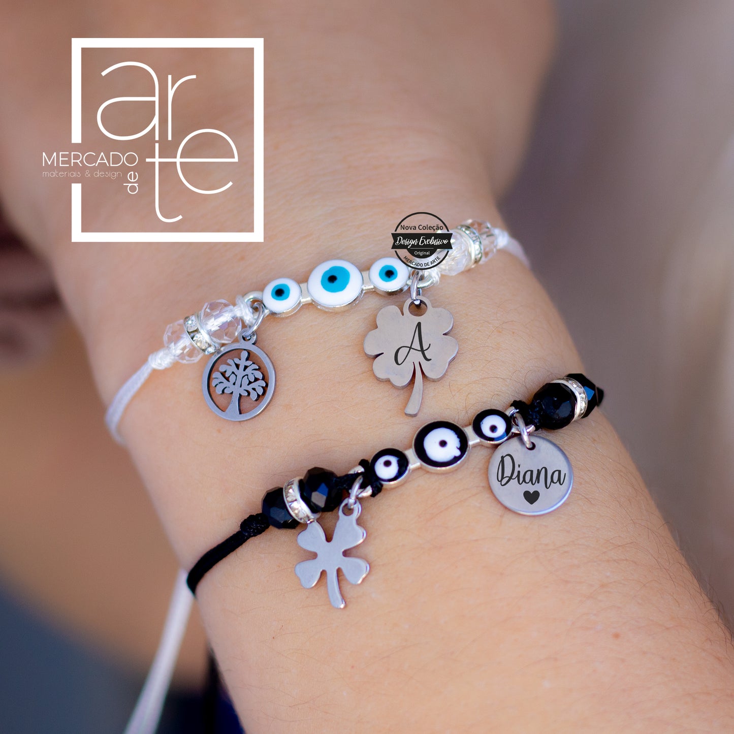 Pulseira ajustável amuletos