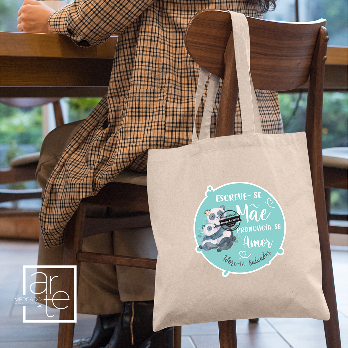 Saco pano crú "Escreve-se mãe, pronuncia-se amor"