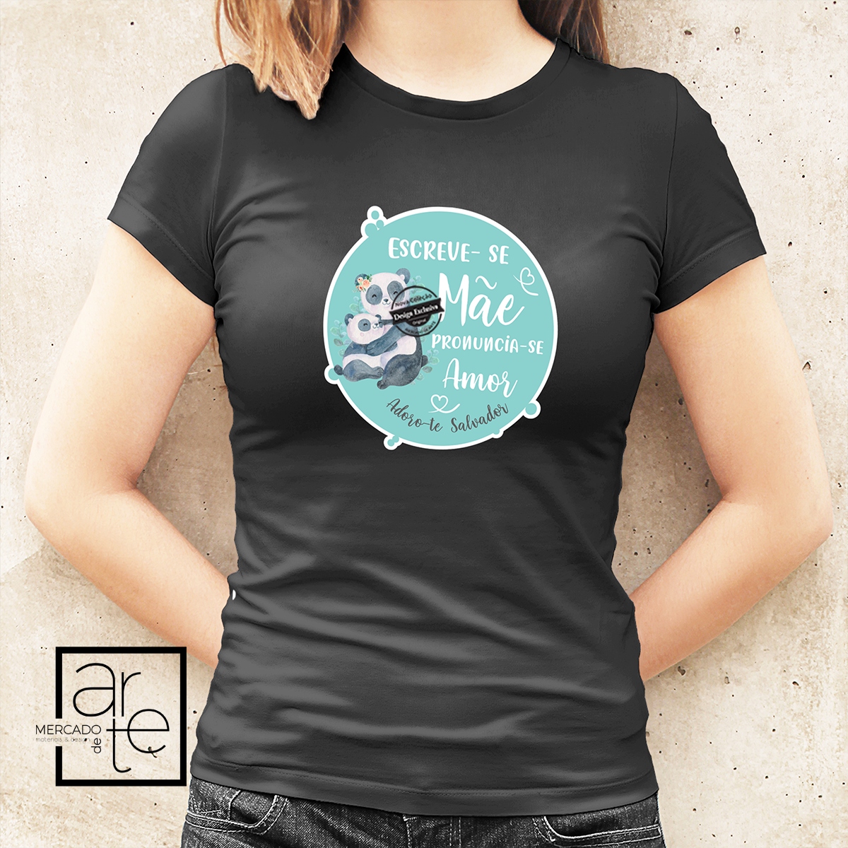 T-shirt 100% algodão "Escreve-se mãe, pronuncia-se amor"