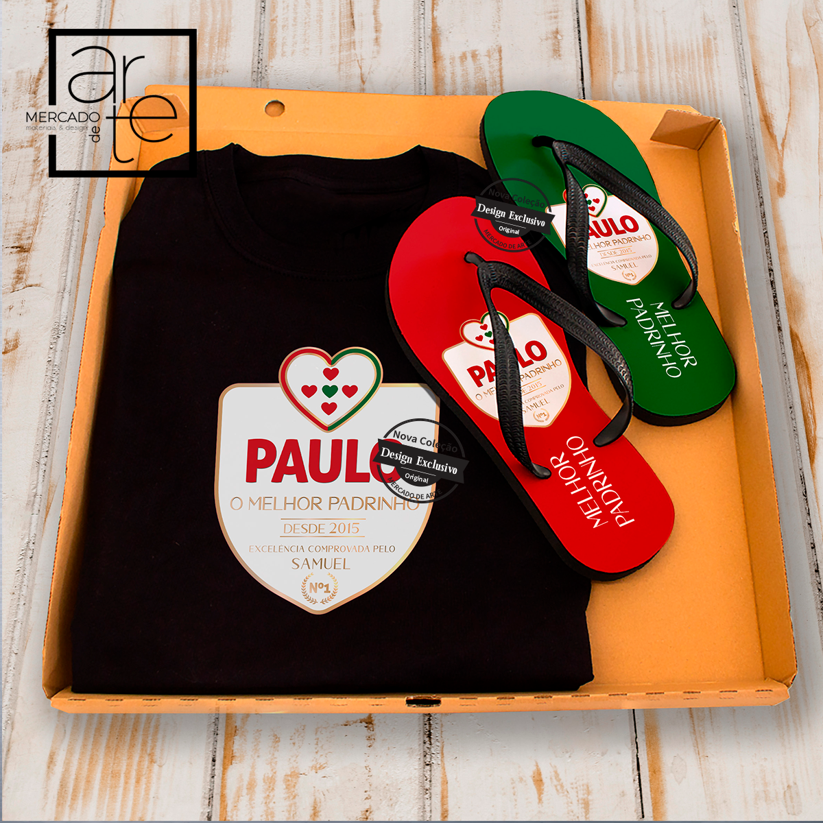 T-shirt e/ou chinelo " O Melhor Padrinho "