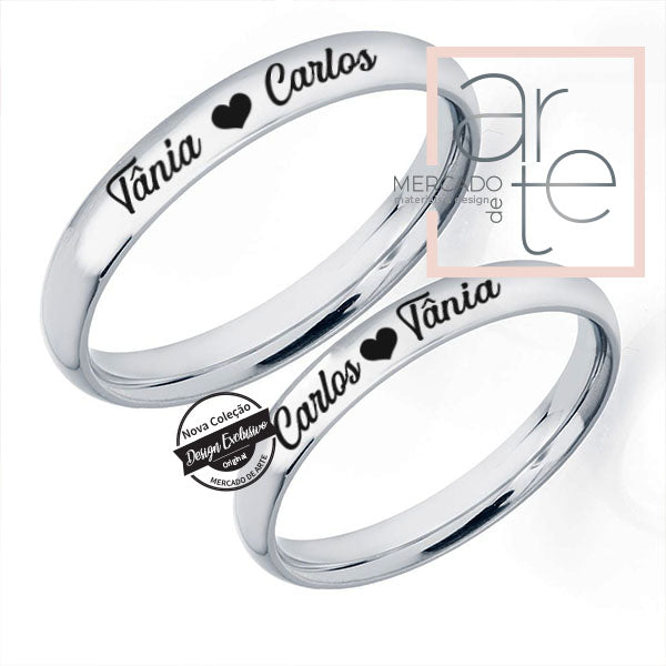 Anel 4 mm com nomes