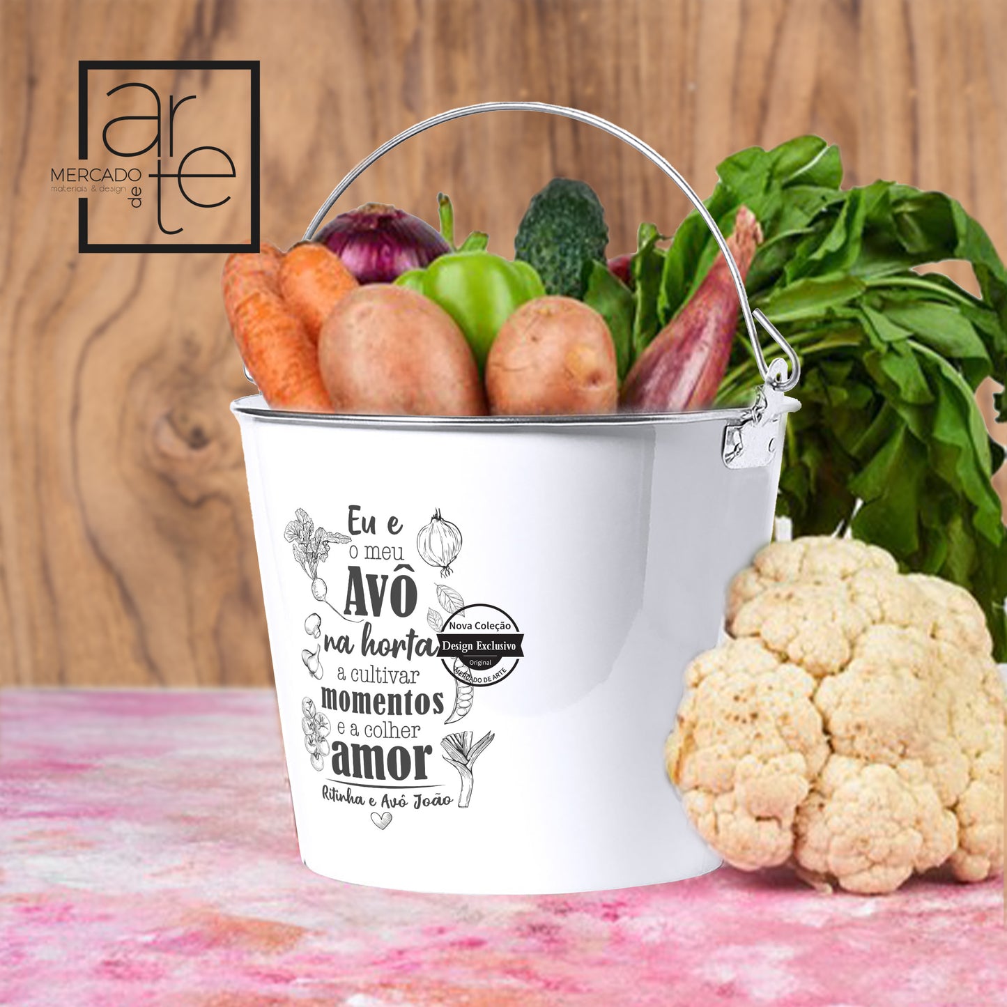 Balde branco " Eu e o meu avô..."