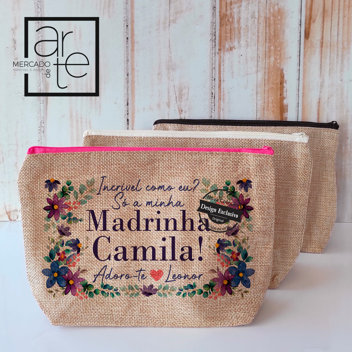 Bolsa tipo linho " Madrinha incrível"