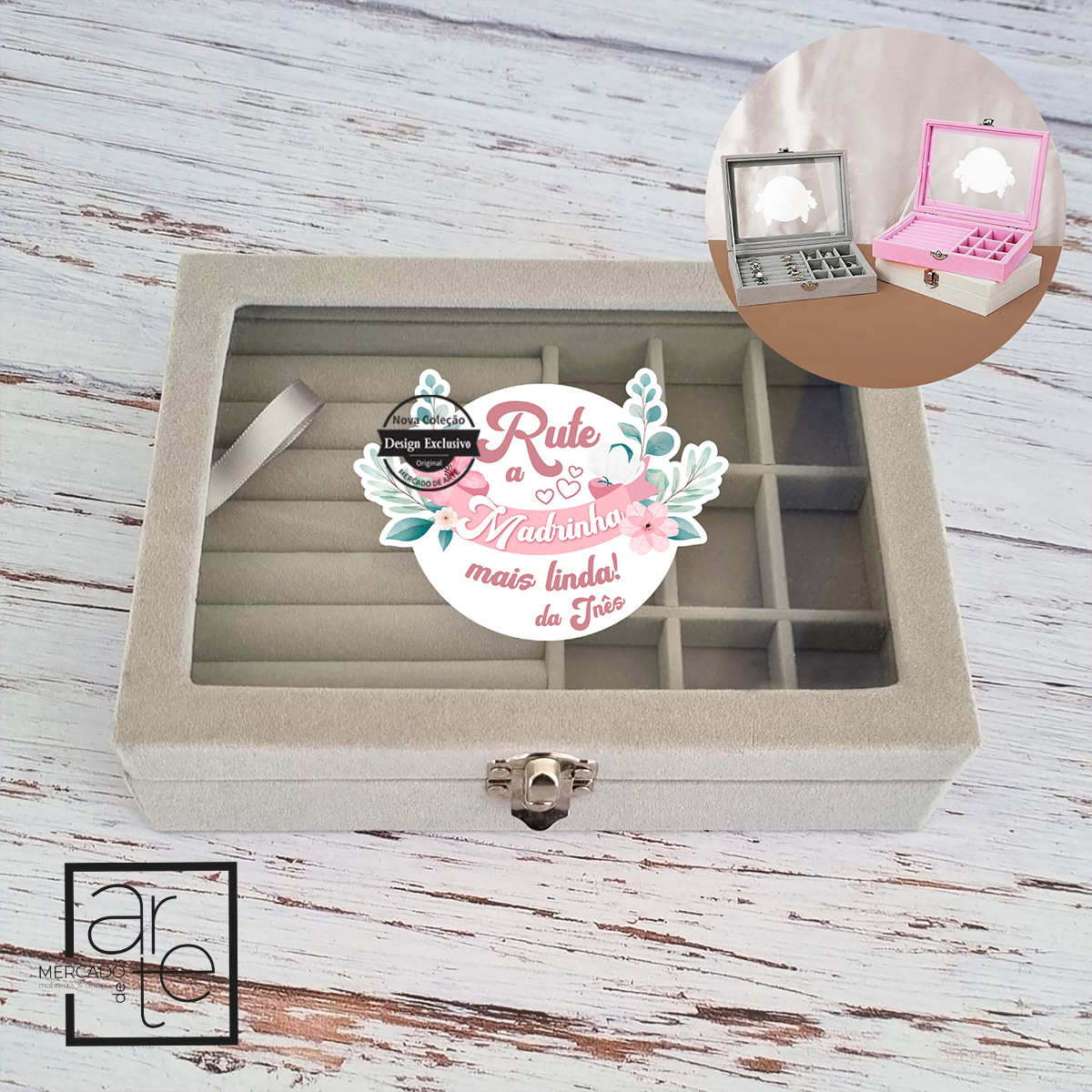 Para as amantes de joias que adoram manter as suas peças sempre lindas. Uma excelente opção para oferecer a alguém especial personalizando com o nome ou pequena frase. Disponíveis em 3 cores : branco,cinza e rosa.