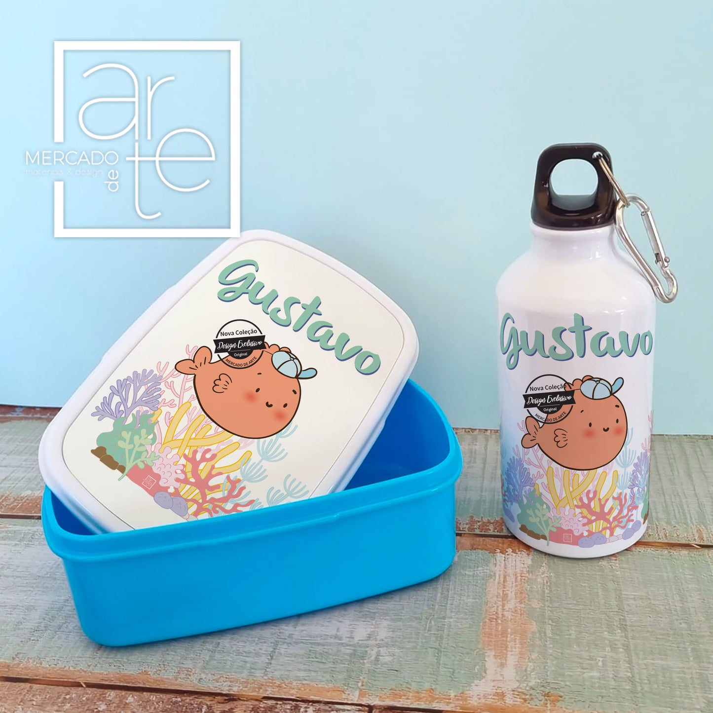Caixa de lanche e/ou garrafa "Peixinho"