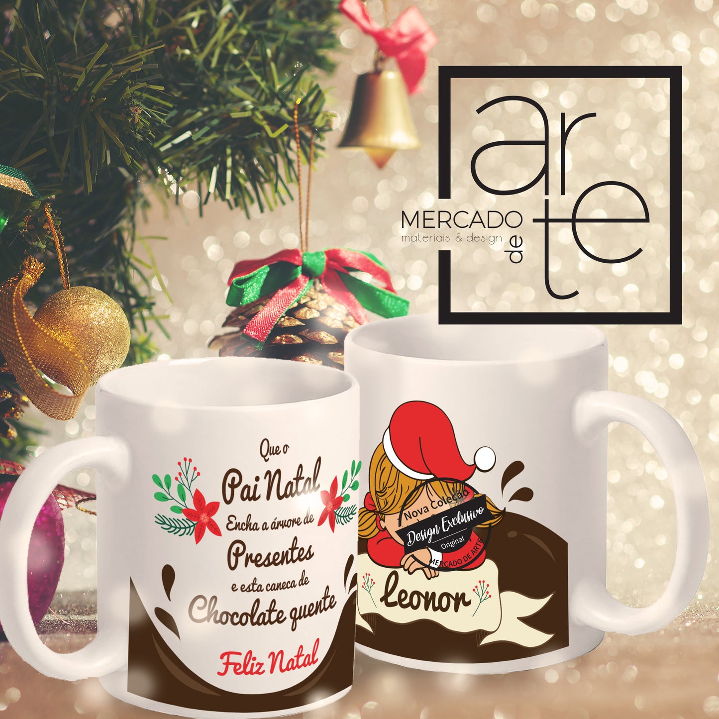 Caneca branca " Feliz Natal "