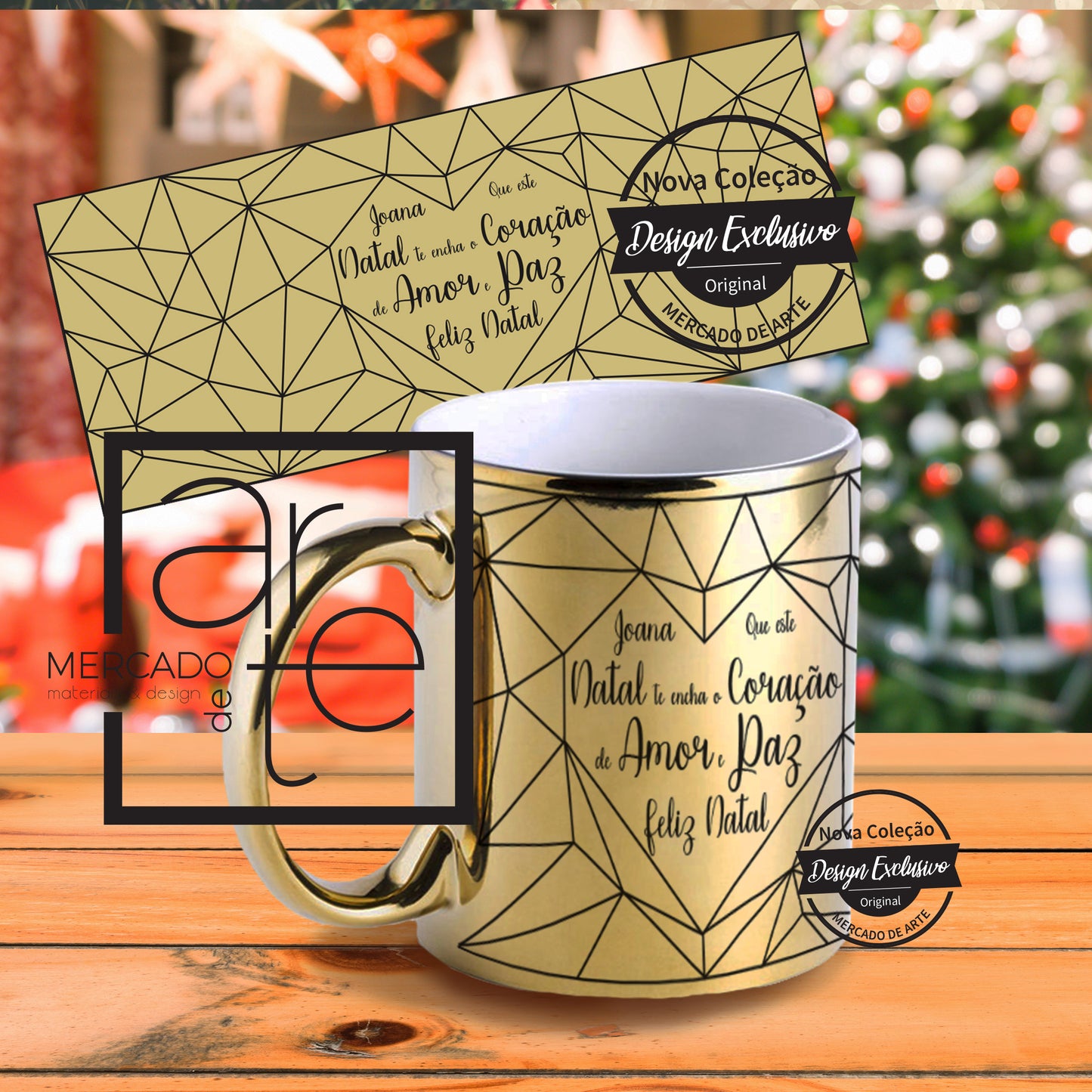 Caneca " Que este natal te encha o coração de Amor e Paz ... "