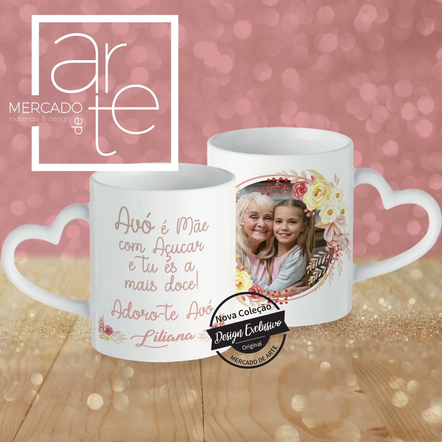 Caneca de cerâmica " Avó é mãe com açucar..."