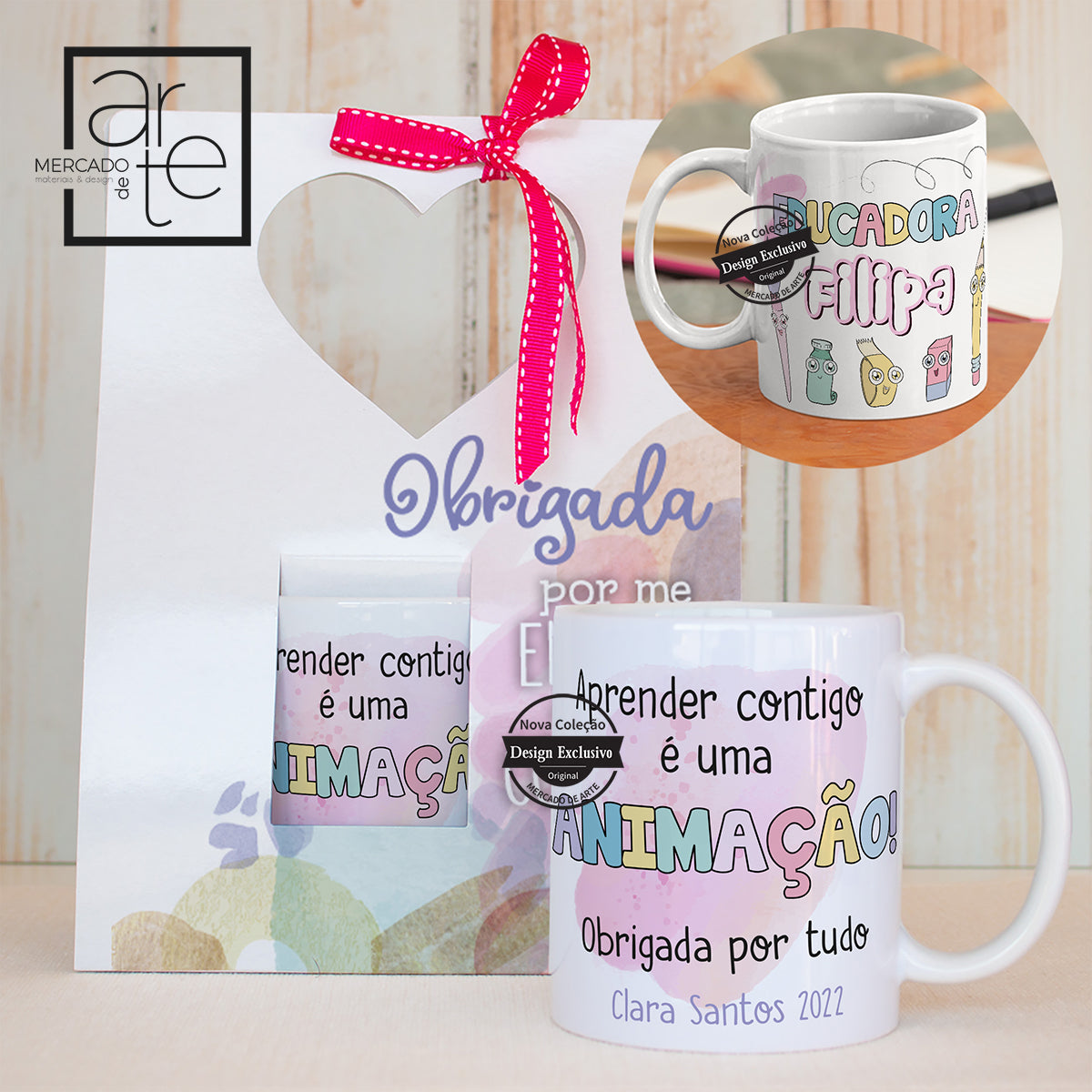 caneca para educadoras personalizada com opção de caixa de oferta