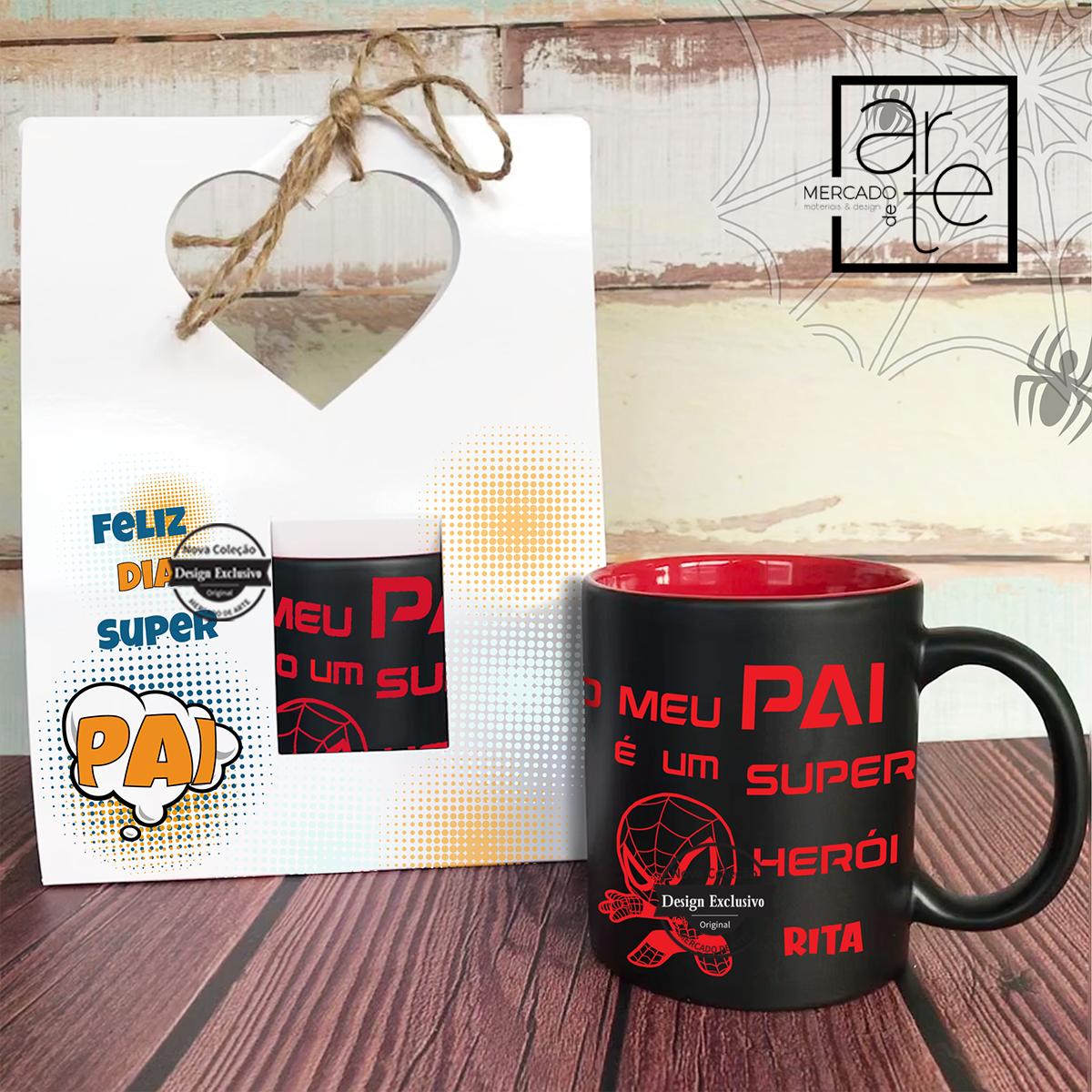 Caneca com caixa "Heróis"