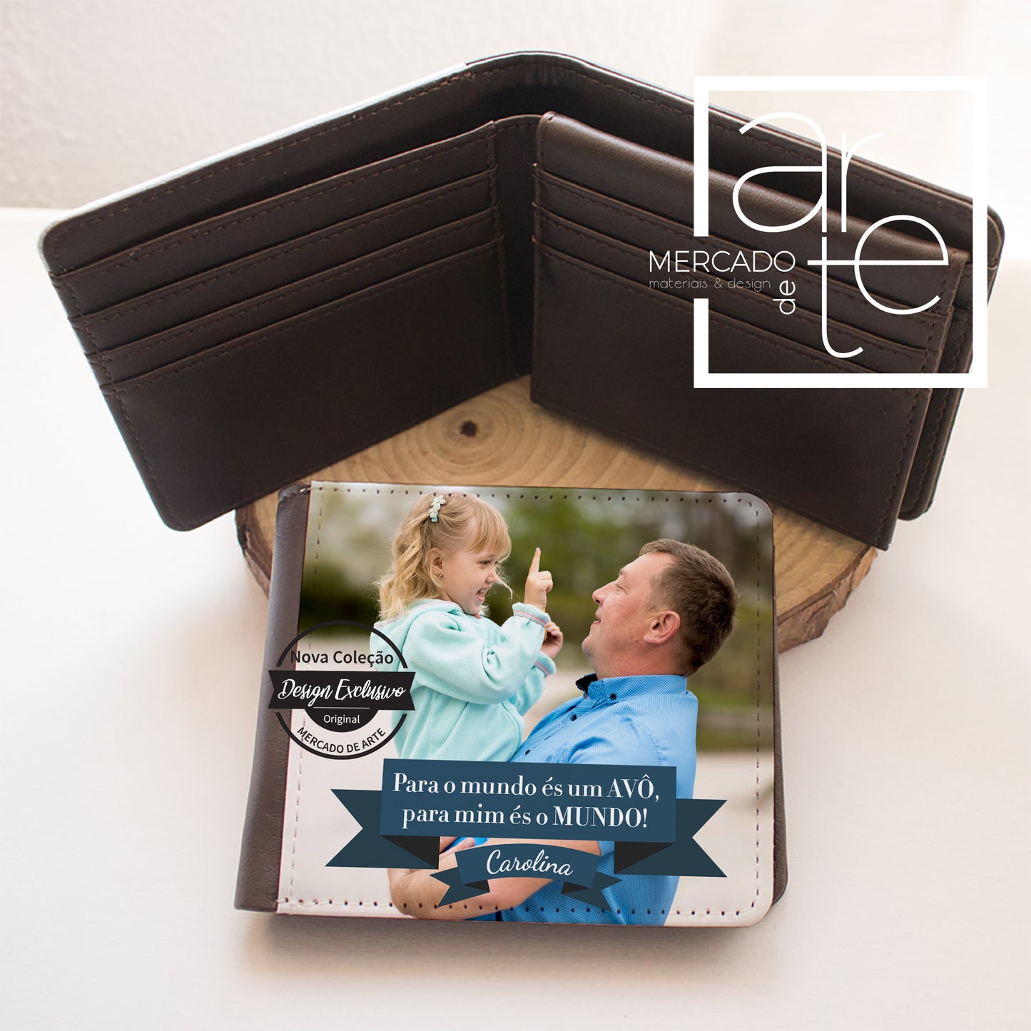 Carteira de Homem " Para o mundo és um Avô, para mim és o Mundo "