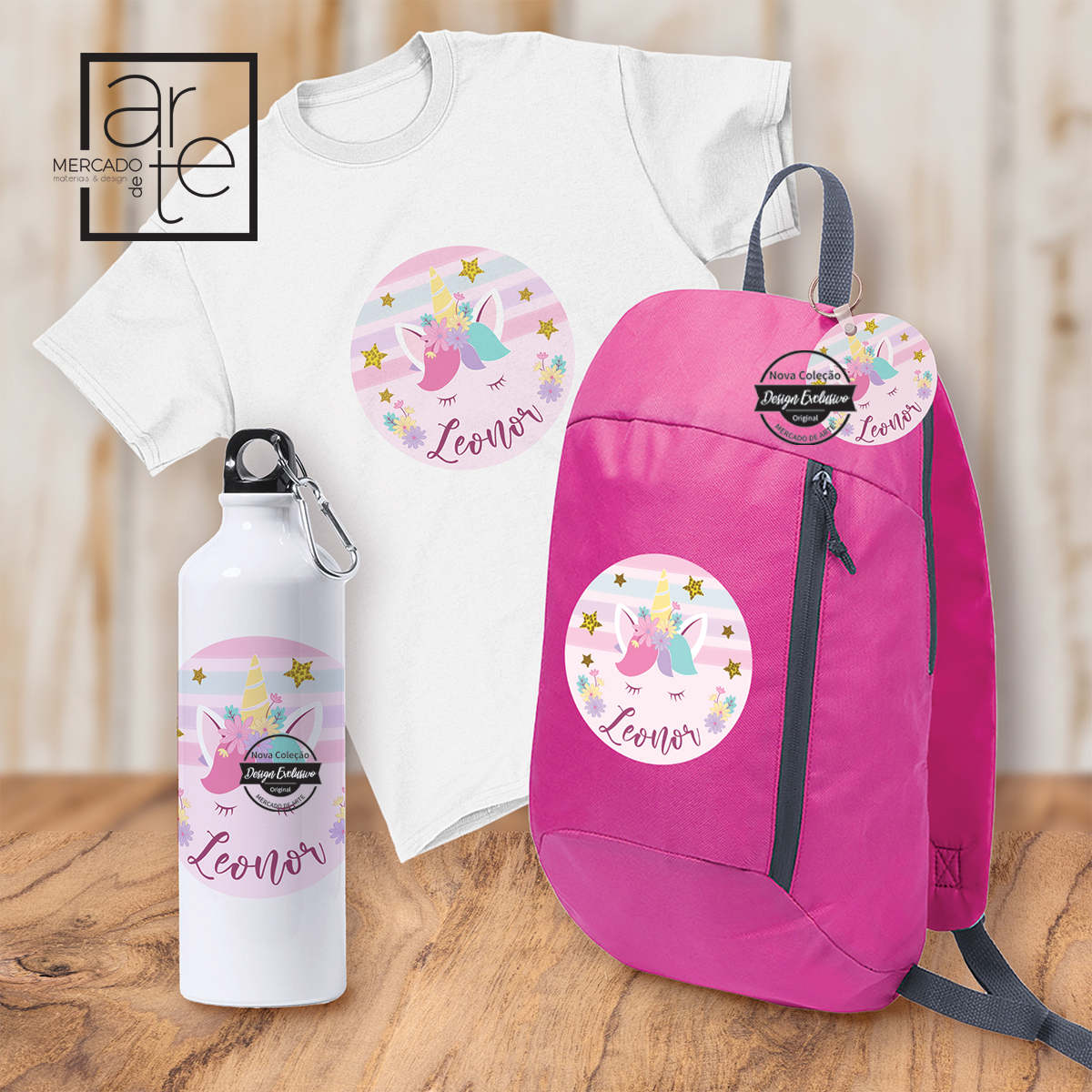 Conjunto regresso às aulas "unicórnio"