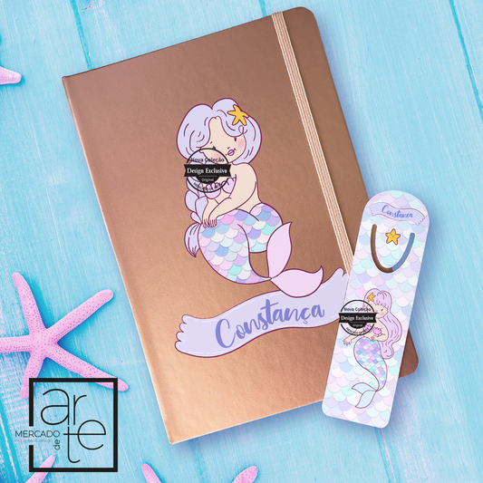 Bloco de notas e/ou marcador Sereia "nome"