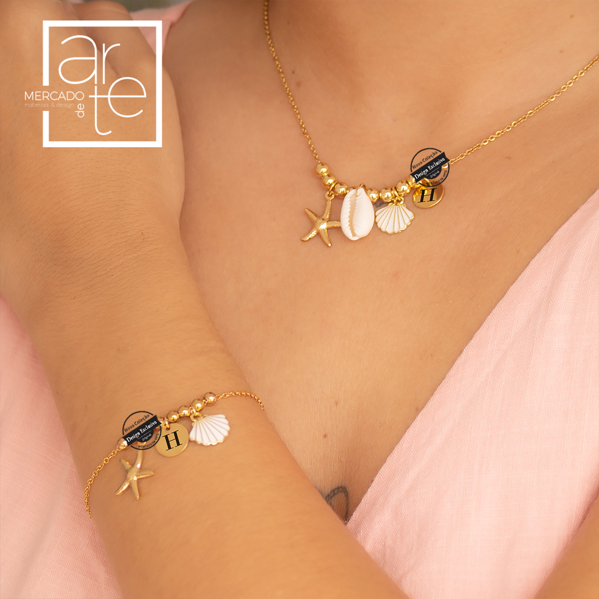 Conjunto fio e/ou pulseira " Búzio"
