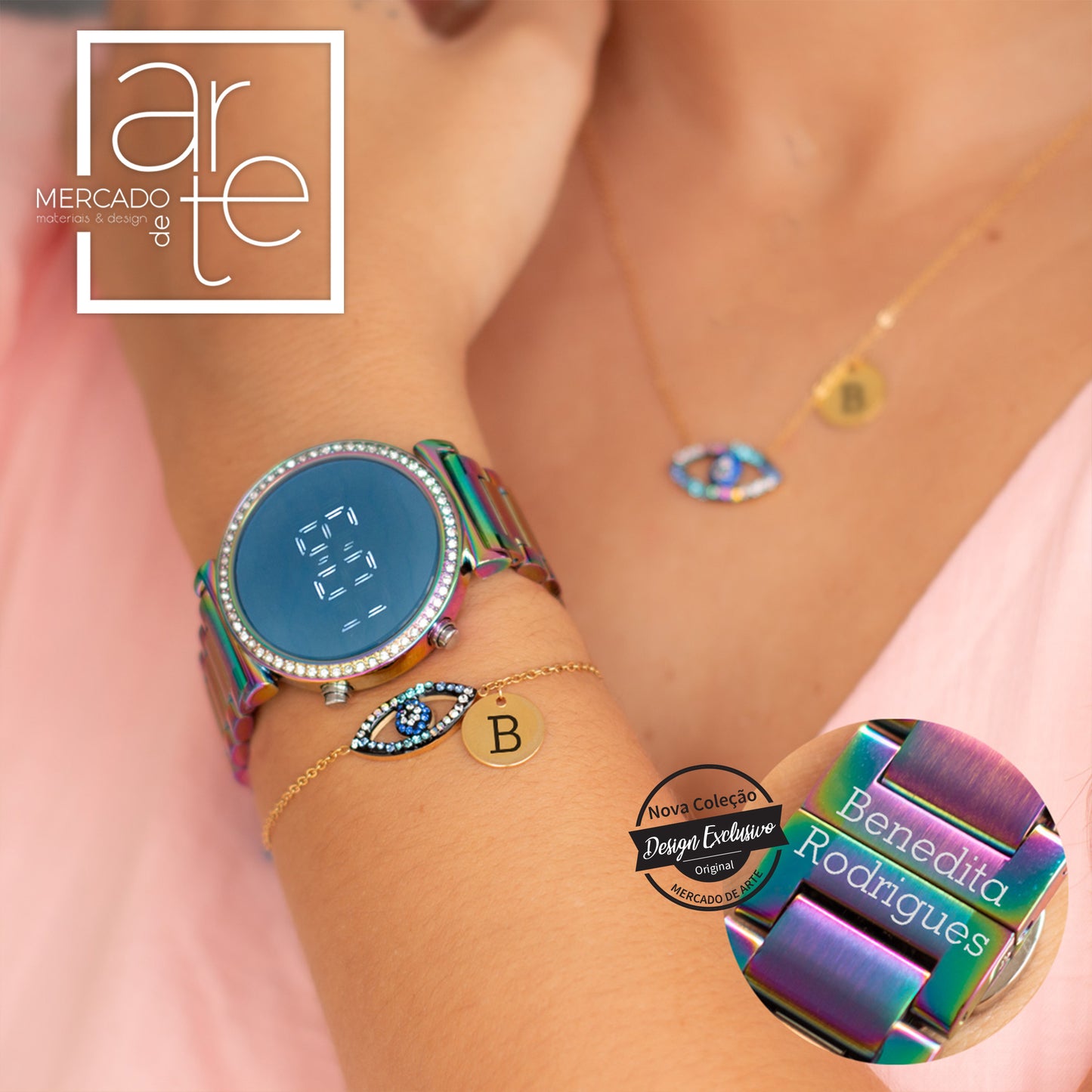 Relógio e/ou pulseira e fio " Olho turco "