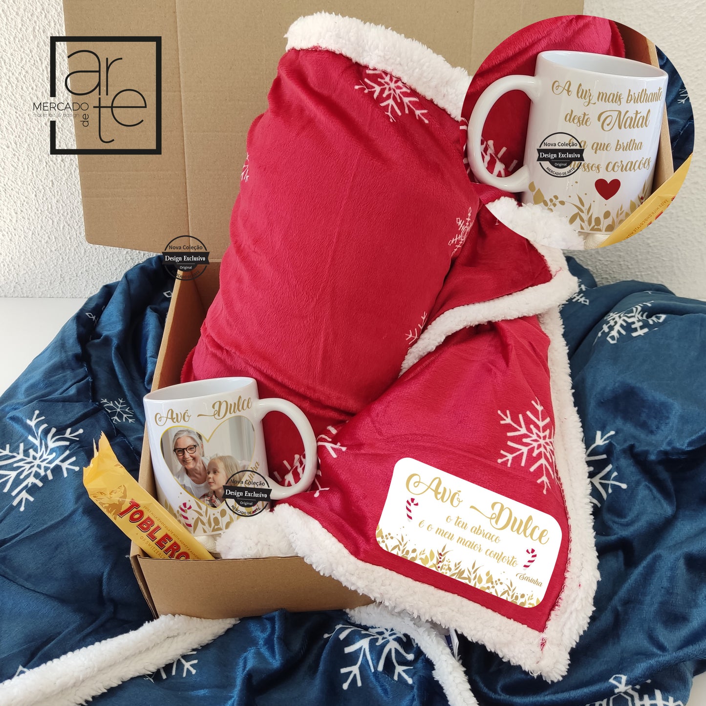 Conjunto manta e caneca "Avó"