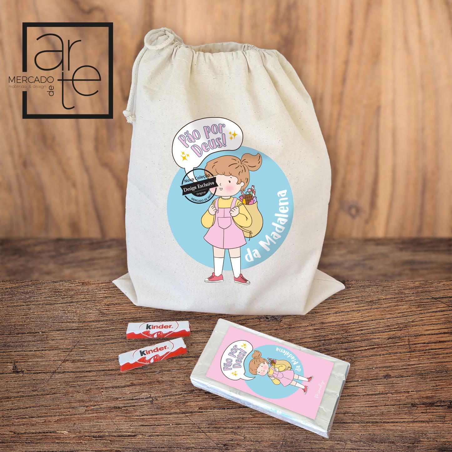 Saco com doces pão por deis meninos. Pode personalizar como desejar