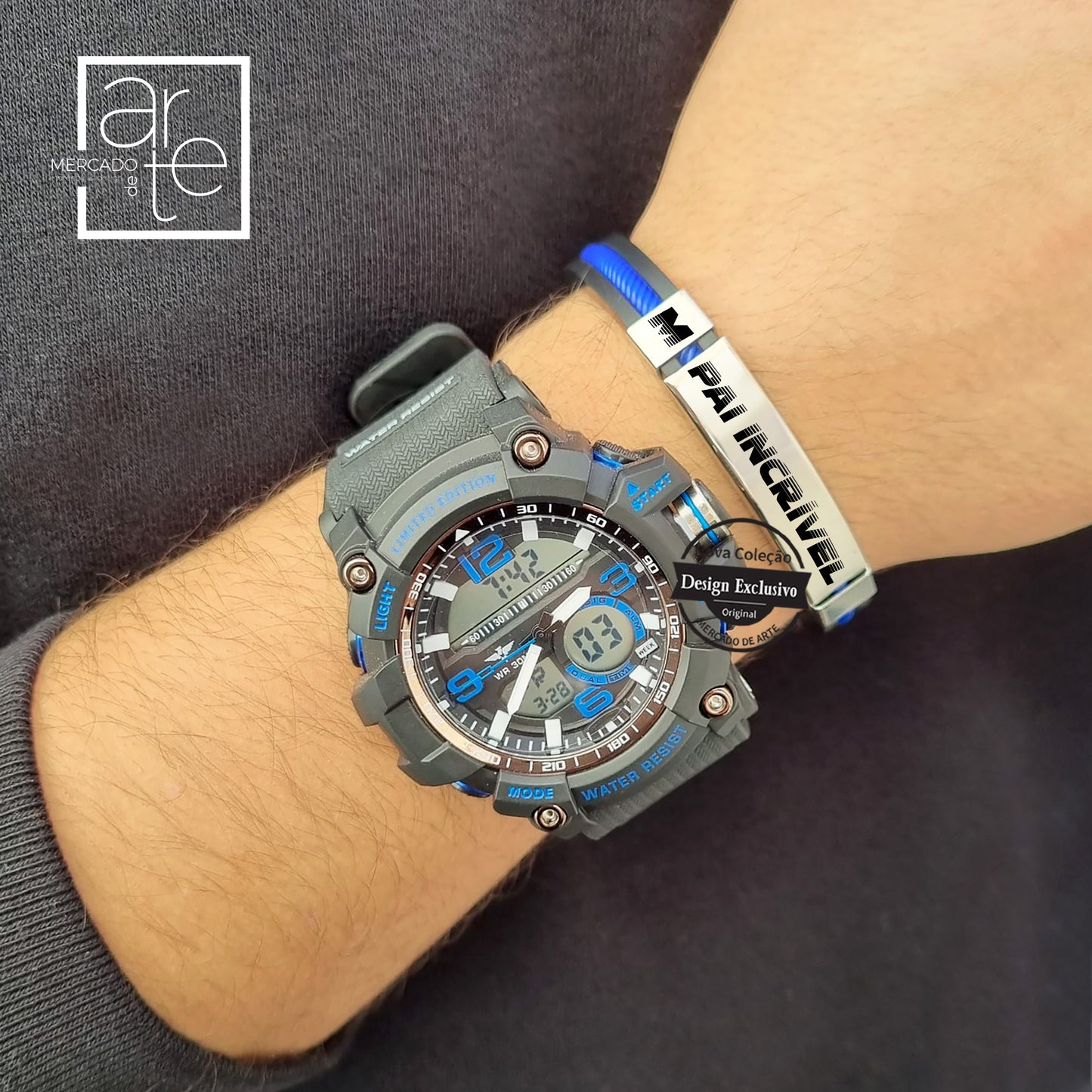 Relógio desportivo e/ou pulseira "Pai incrível"