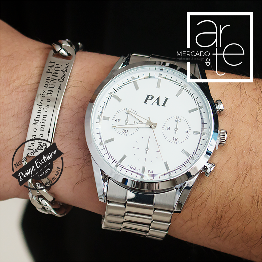 Relógio e/ou pulseira " Para o mundo és um Pai, para mim és o Mundo"