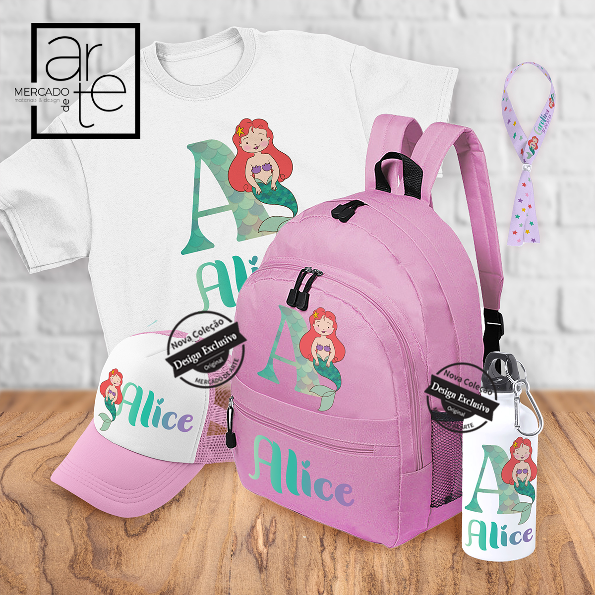 Conjunto regresso às aulas princesa "Ariel"