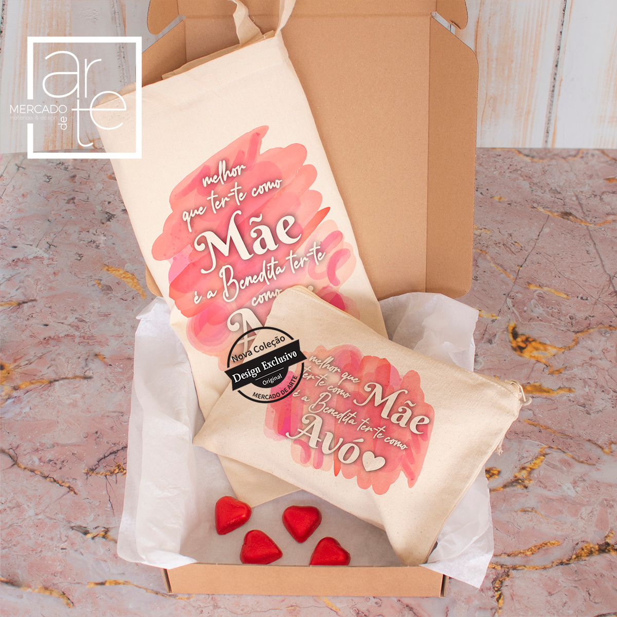 Conjunto saco e bolsa " Melhor que ter-te como mãe..."