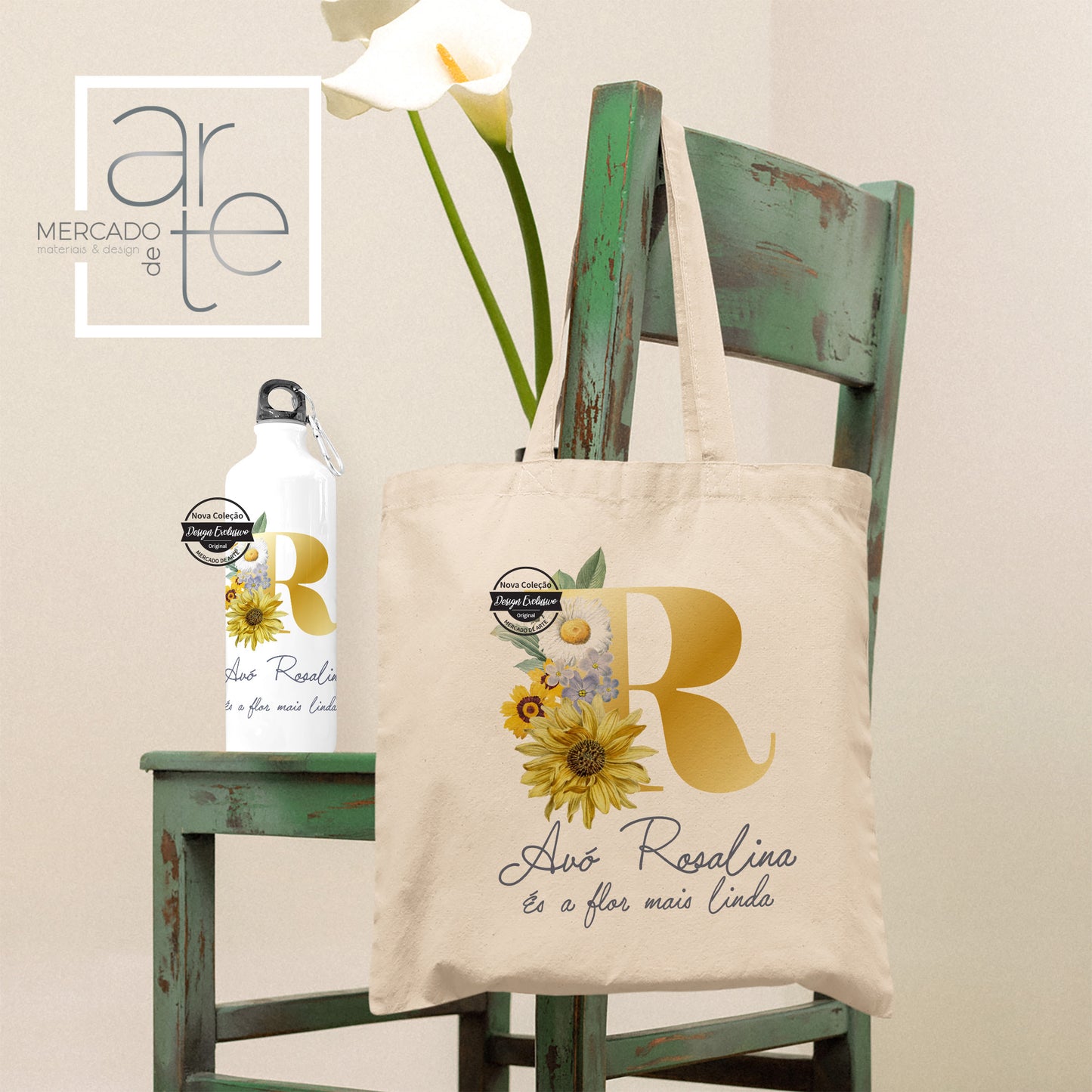 Saco e/ou garrafa " Avó és a flor mais linda "