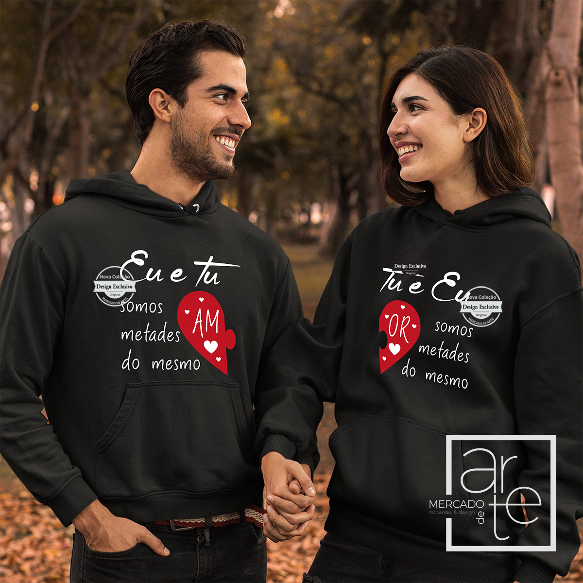 Sweat " Eu e tu...somos metade do mesmo amor" em preto pode personalizar com a frase a seu gosto. Vendido em conjunto e separadamente.