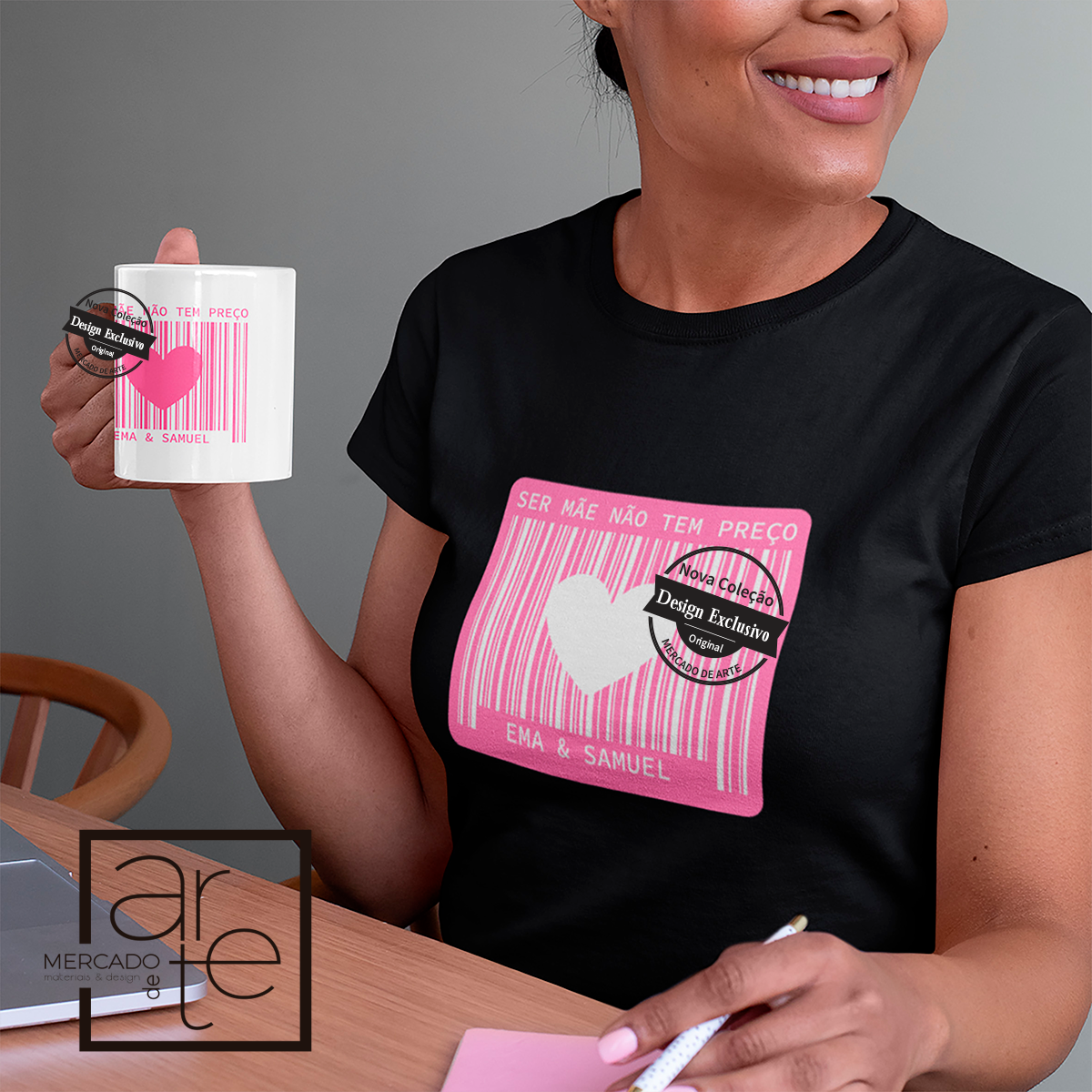 T-shirt 100% algodão e/ou T-shirt " Ser mãe não tem preço"