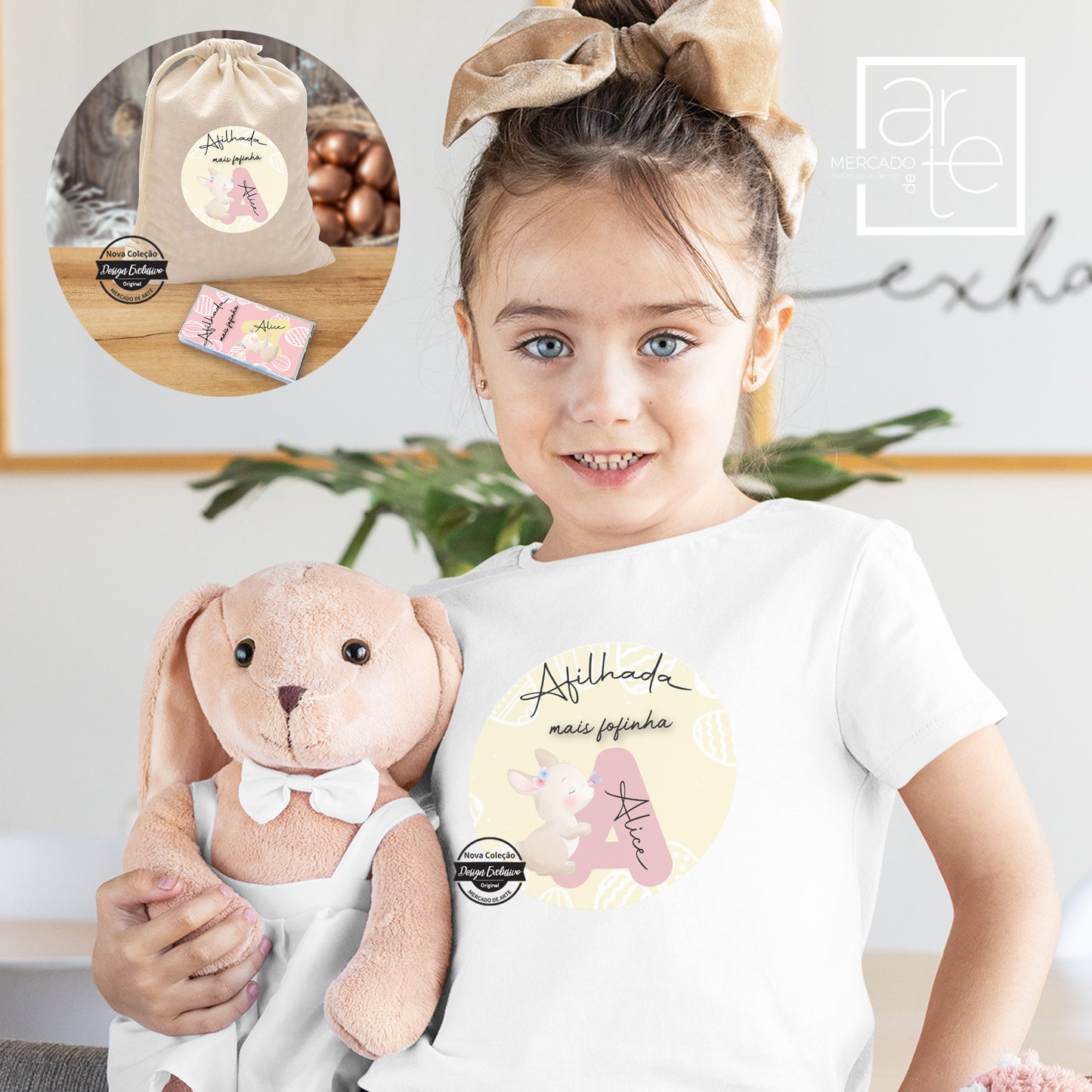 T-Shirt e/ou saco + chocolate " Afilhada "
