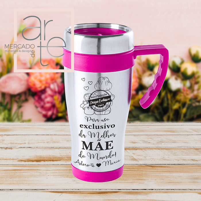 Copo com asa " Para uso exclusivo da melhor MÃE do mundo"