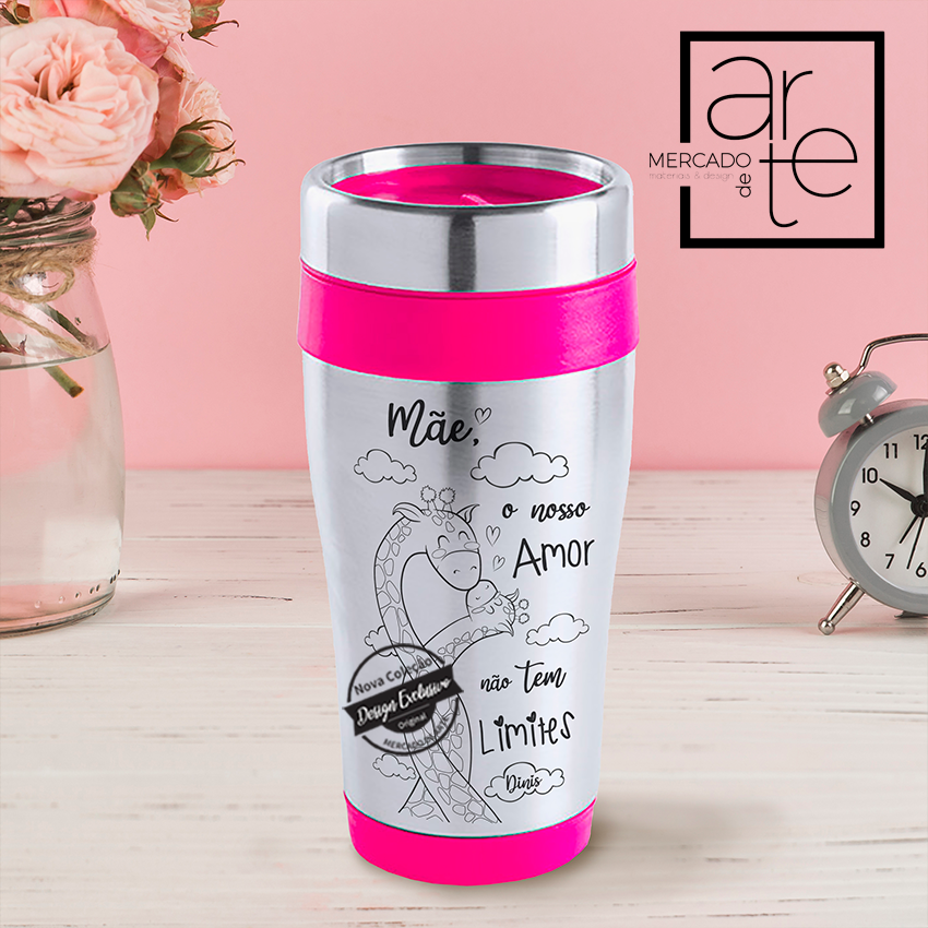 Copo Térmico " Mãe o nosso amor não tem limites "