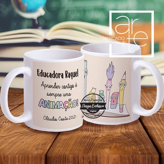 Caneca " Aprender contigo é uma Animação "