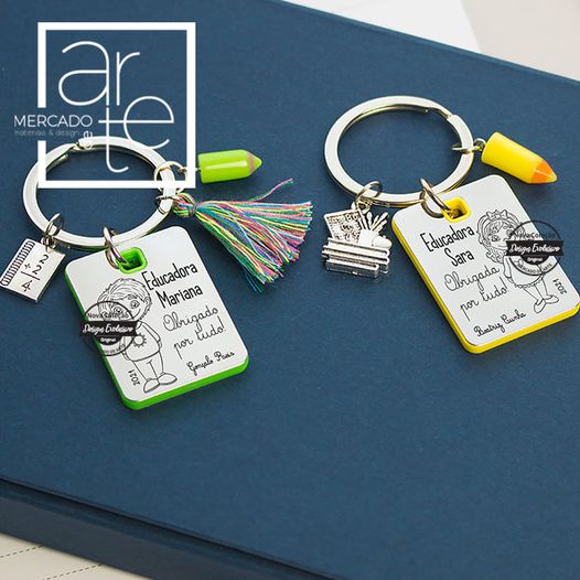 Porta chaves " Obrigado por tudo"