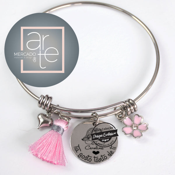 Pulseira escrava " Tia gosto tanto de ti"