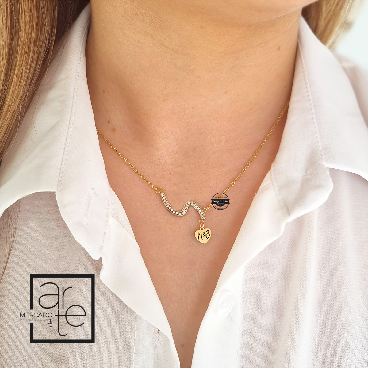 Fio brilhantes coração " Iniciais"