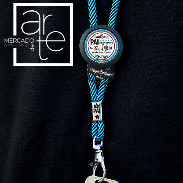 Fita de pescoço/porta chaves " Pai fantástico"