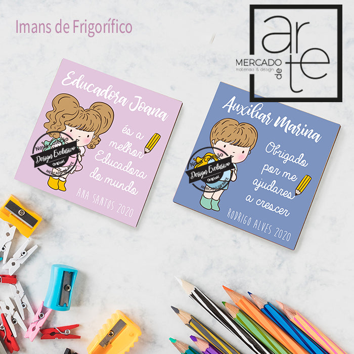 Imans de Madeira " Educadora / Auxiliar "