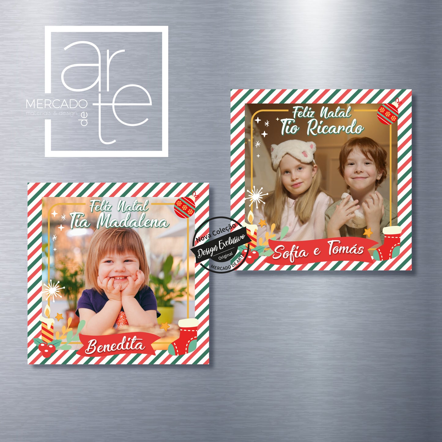 Imans de Madeira " Feliz Natal "